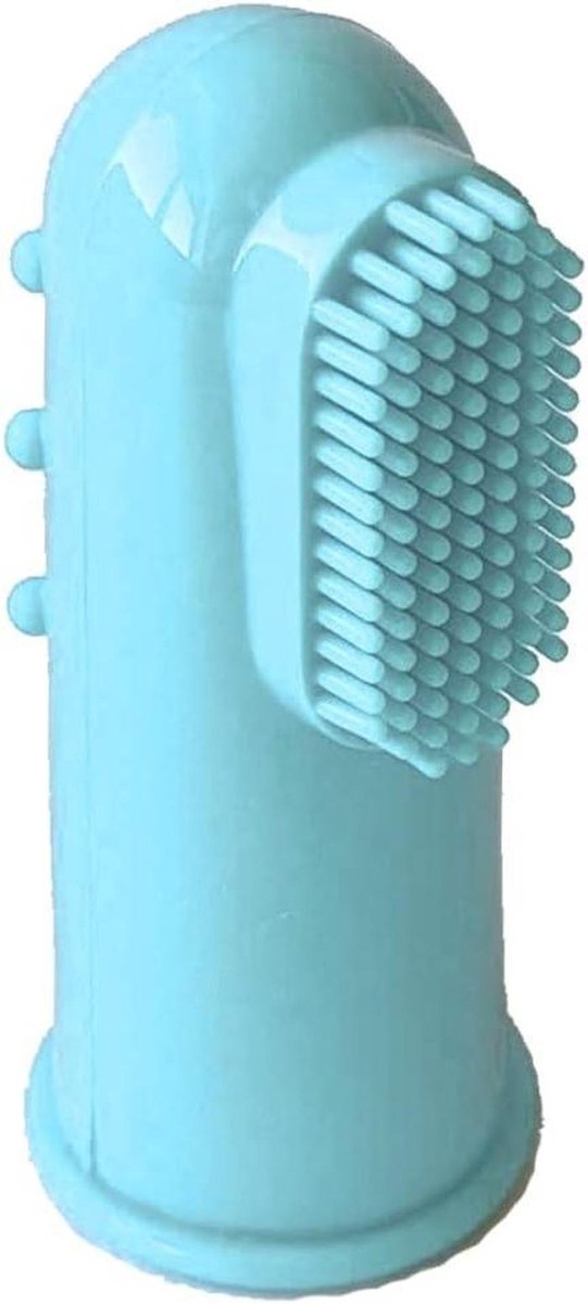 Baby Vinger Borstel - Peuter Tandenborstel - Tandjes Verzachten - Huidvriendelijk Siliconen - 5 x 2 x 2 cm - Babyblauw