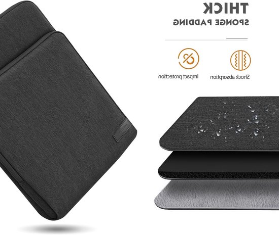 Tabletzak voor 8-9 Inch Tablets met Opbergvakken - Geschikt voor iPad Mini en Galaxy Tab A7 Lite - Zwart en Grijs — afbeelding 3