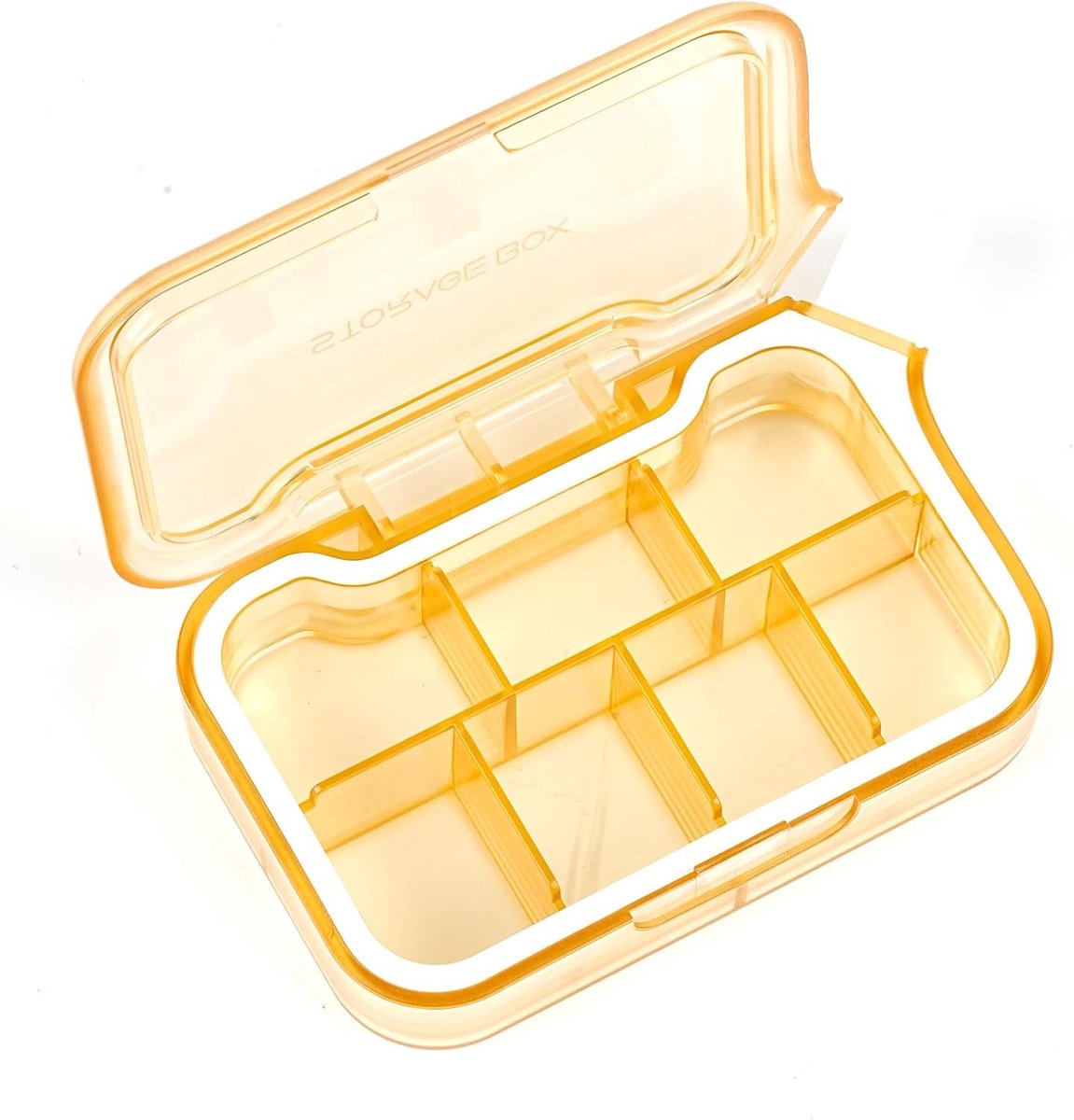 Pillenorganizer, vochtbestendige opbergdoos, pillenorganizer voor dagelijks gebruik op reis, reispillendoos – geschikt voor vitaminen, voedingssupplementen en visolie (geel)
