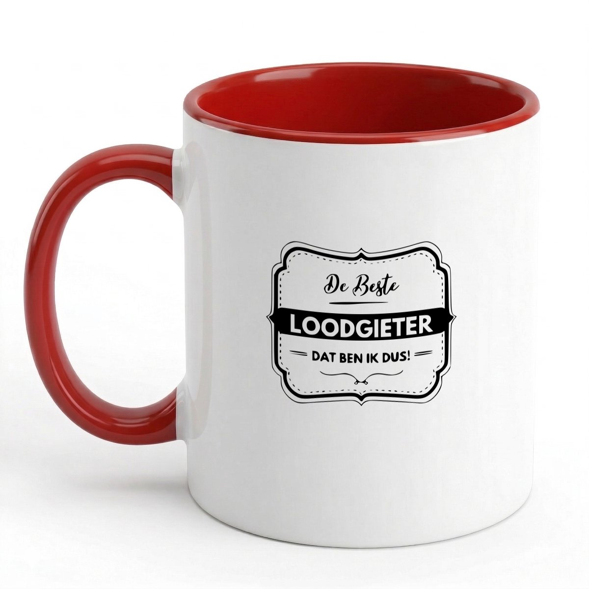 Hacebo® - De beste loodgieter dat ben ik dus koffiebeker rood - Loodgieter - Vrienden familie - thee mok - koffie beker - Collega - Cadeau - koffiemok - 350 ML inhoud
