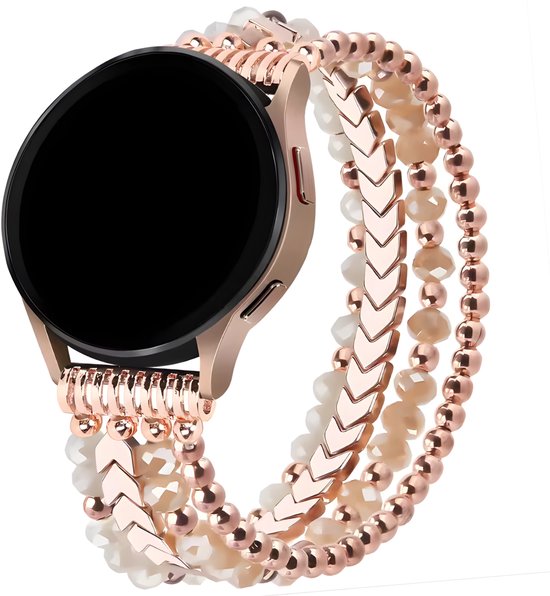 Smartwatch bandje 20mm boho kralenarmband elastisch voor Samsung Galaxy Watch, Polar, Huawei