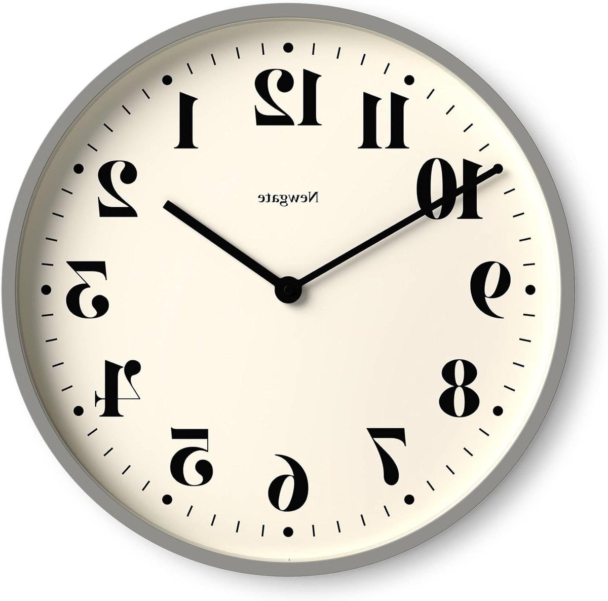 Wandklok - Klok Klokhuis - Tijd Weergeven - Stille Sweepbeweging - 45 cm - Grijs