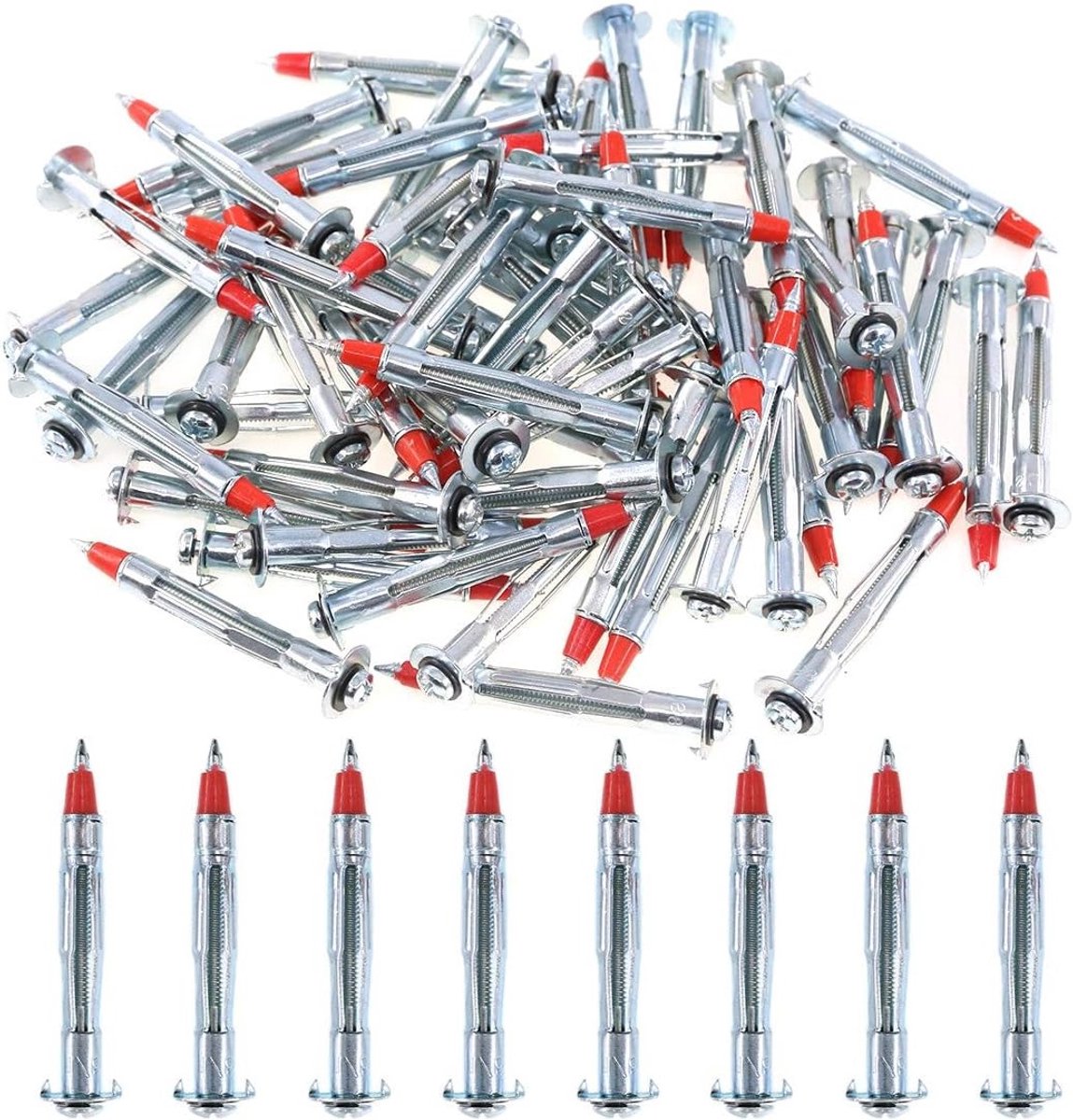 60 Stuks Zware 1/8" 59MM Verzinkte Stalen Molly Bouten en Holle Wandankers voor Betrouwbare Bevestiging