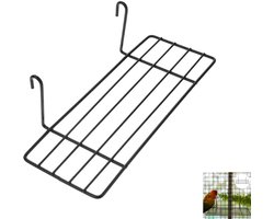 Grote Wandplanken - Platform voor Vogelkooi - Draadplatform – Wandrichel - IJzeren Rasterwandplank - Geschikt voor vogels, opslag, enz - zwart - 25×10cm