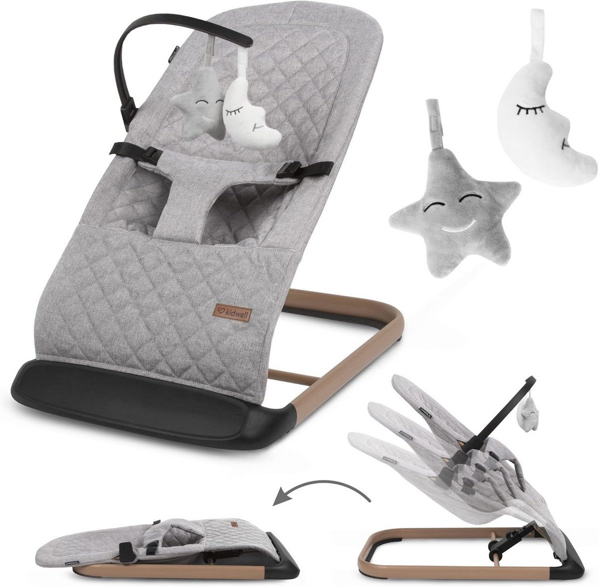 Verstelbare Babywip met Antislip en Ergonomische Bekleding - Schommelstoel voor Kinderen