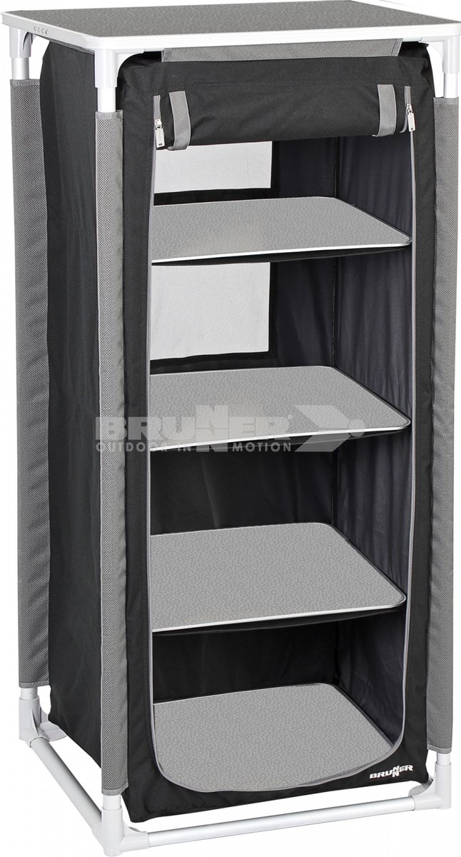 Brunner Azabache HS opvouwbare campingkast - 4 Opbergvakken - Aluminium Frame - Draagbaar/Inklapbaar