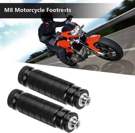 Motorfiets Voetsteunen 2 stuks M8 Opvouwbare Voetsteunen Universeel voor Motorfiets Passagiers Voetsteunen Voetsteunen Achtervoetsteunen Set Aluminium CNC Motorfiets Voetsteun (Kleur: groen