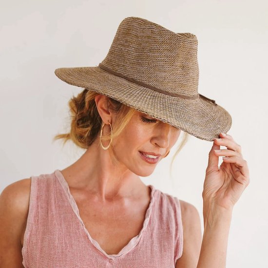 Chapeau de plage Fedora Ladies avec protection UV UPF50 + - Gilly - Taille: 58cm - Taille: 58cm - Couleur Suede