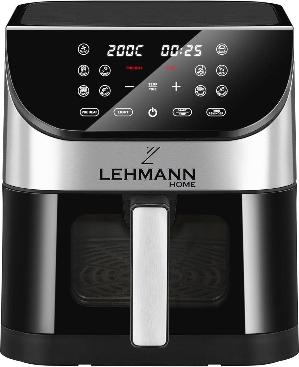 6 Liter Heteluchtfriteuse met 10 Kookprogramma's - Digitale Air Fryer met Temperatuurregeling 76-200 °C