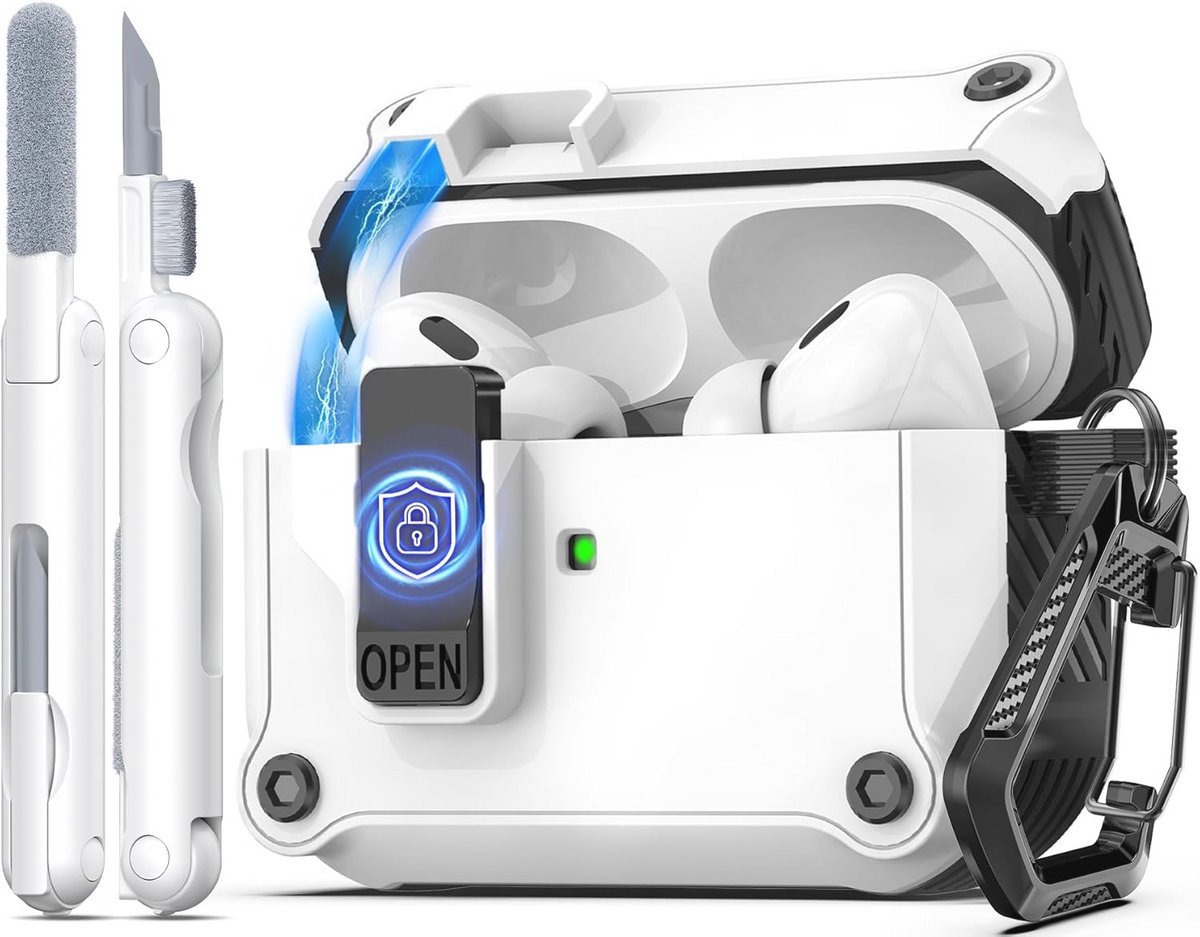 Compatibele Oplader en Beschermhoes voor AirPods Pro 2/1 - Met Reinigingsset en Schokabsorberend Ontwerp