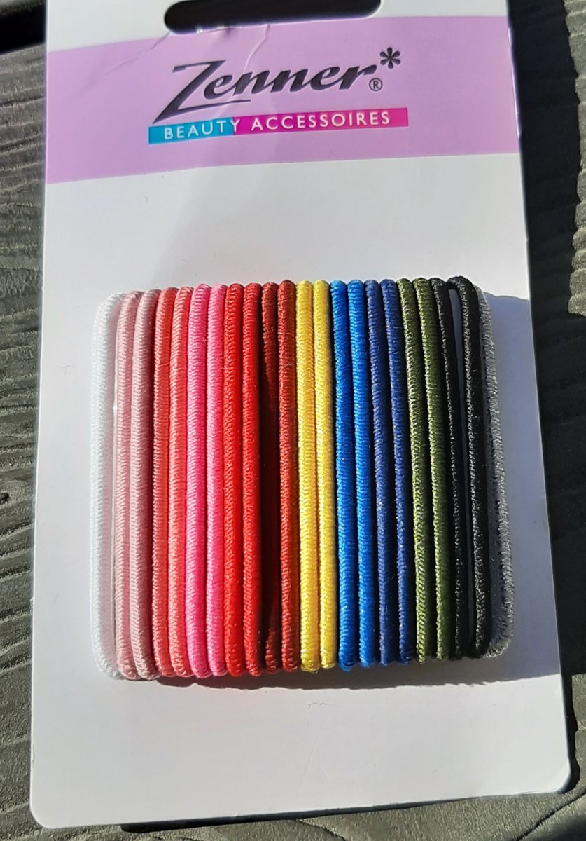 Zenner 24 haarelastiekjes klein - alle kleuren wit zwart zilver - gekleurd - fel - smal - 4,5 cm 2mm dik - kids - art 004730