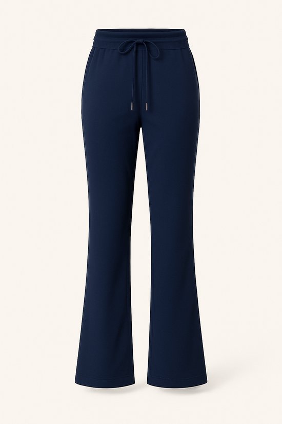 ANN GISSY Travelstof Broek Blauw – Damesbroek met Aantrekkoord & Zakken – Type 1501 – XS t/m XXL