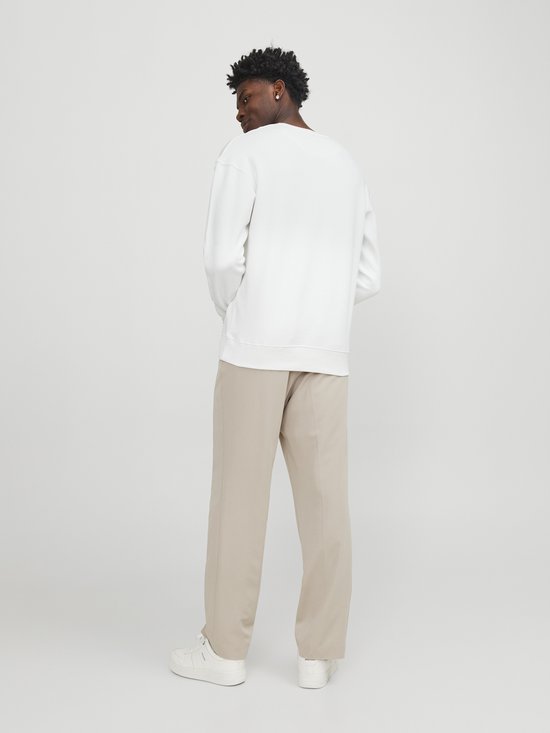JACK & JONES Star basic sweat ras du cou coupe classique - sweat homme en coton mélangé avec col rond - blanc cassé - Taille : S