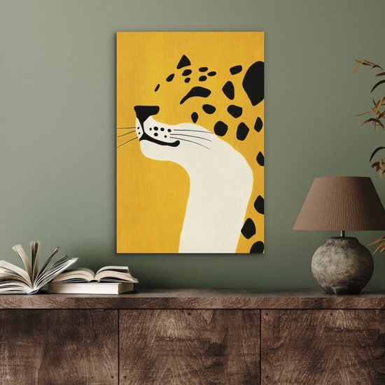 Tableau aluminium 40x60 cm - Décoration murale métal - Cheetah - Illustration - Jaune - Décoration murale métal salon - Décoration industrielle - Photo sur dibond - Accessoires industriels chambre
