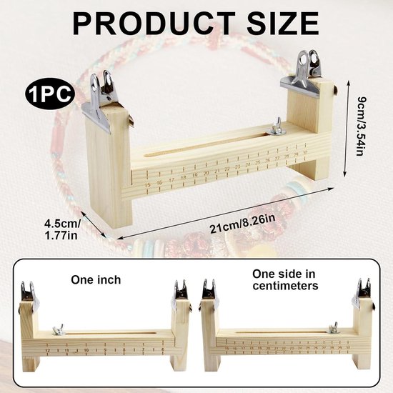 Wilsonzin Houten parachutekoord jig Armband Maken Kit Verstelbare lengte Paracord Jig Armband Maker met 10 parachutekoorden en 10 gespen voor paracord vlechten, weven, doe-het-zelf knutselgereedschap