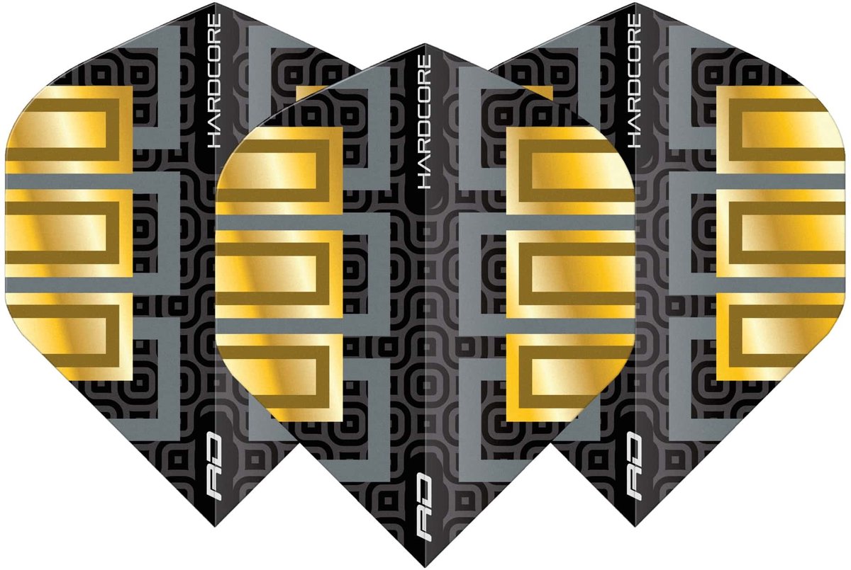 Red Dragon Hardcore Premium Gold & Black Block - Dart Flights