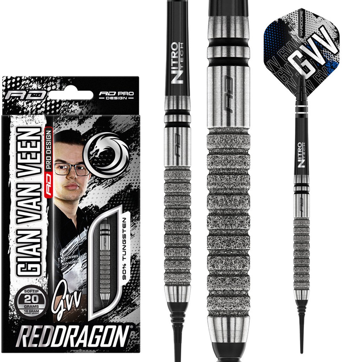 Red Dragon Gian van Veen Tour Edition 90% - Soft Tip Darts
