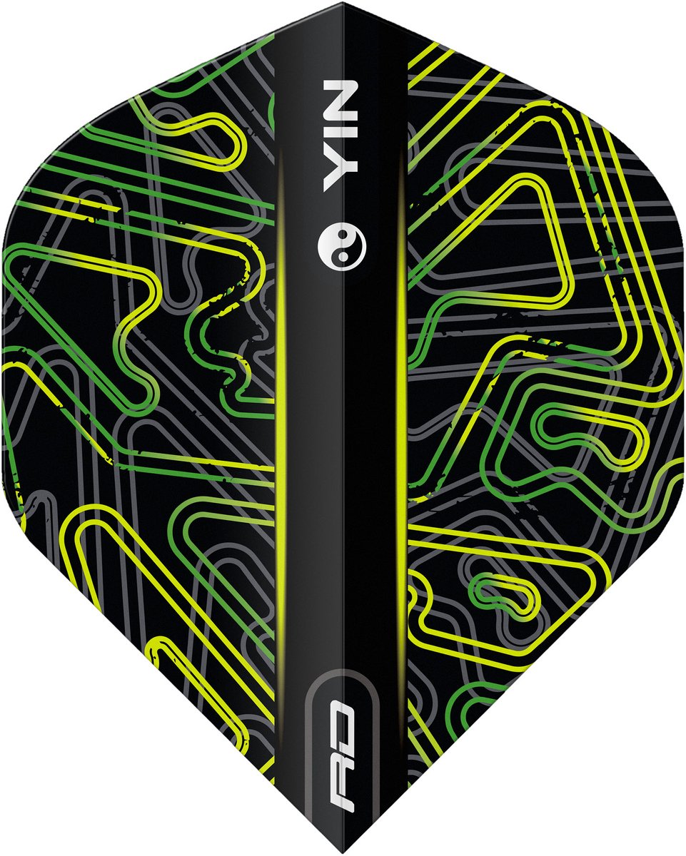 Red Dragon Yin Yang Green Black - Dart Flights