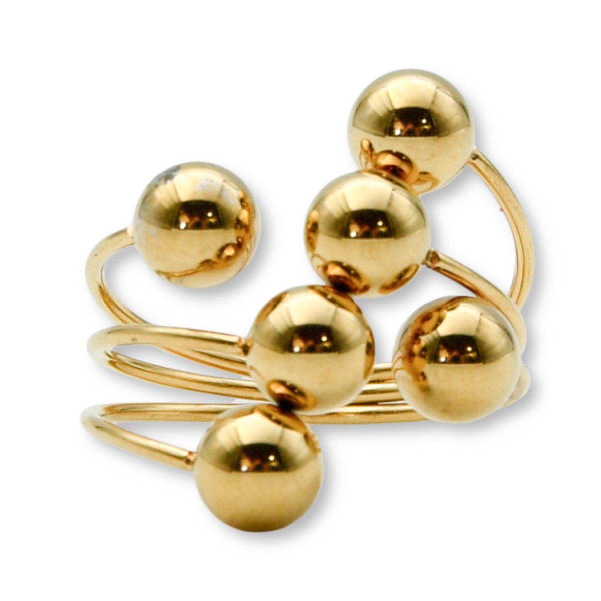 Marama - Ring Luna Goud - Maat 17/18 - stainless steel - licht buigbaar - verstelbaar - uniek design - subtiel - trendy - goudkleurig - damesringen - ringen