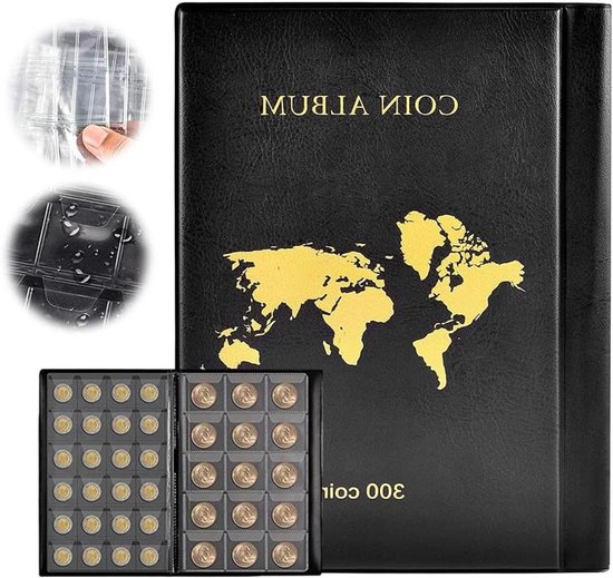 Rullo Cambio Denaro Album Per Monete Da 200 Tasche - Libro Per Collezionare Monete Con 10