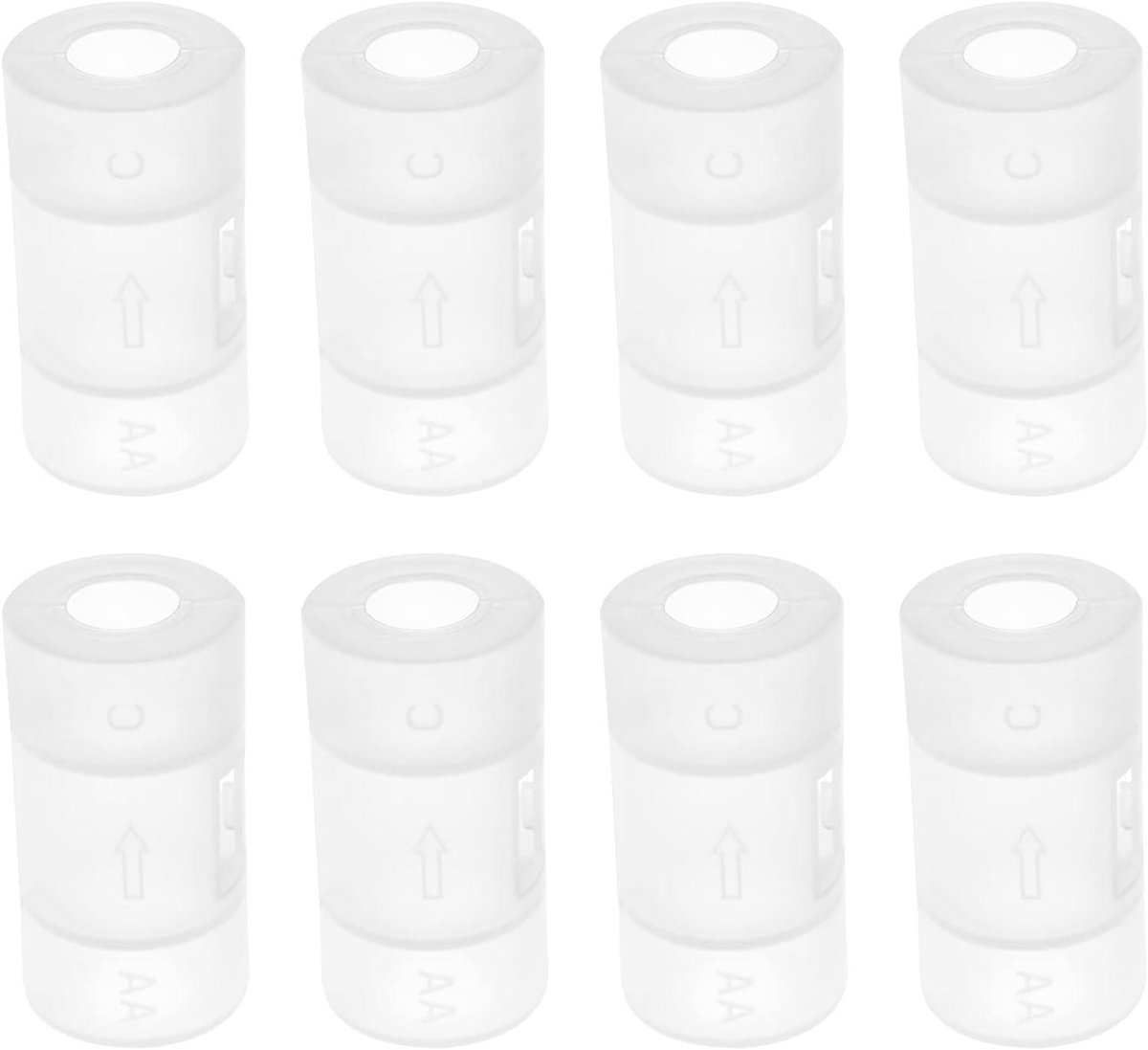 Batterijconversiecartridge - Vervanging AA naar C-formaat - 8 stuks - Adapterhouder van Plastic - Batterijaccessoires met Extra Batterijvermogen