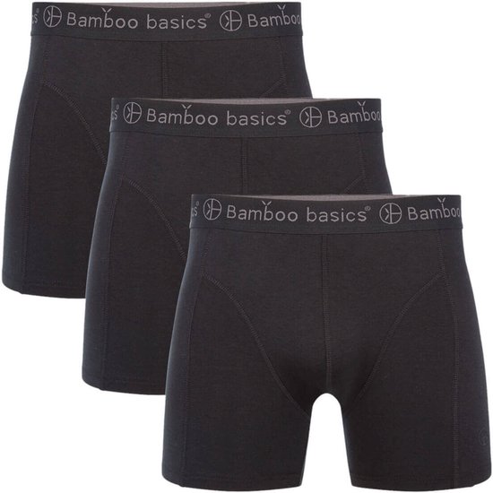Bamboo Basics Heren Bamboe Boxershorts Rico (3-pack) – Zwart – Ondergoed Heren – Boxershort Heren Lange pijp – Maat L