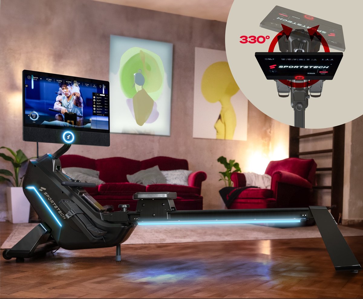 Afbeelding 2 van Sportstech sRow roeitrainer | LED-functie voor club-atmosfeer