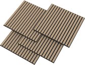 Panneau mural acoustique Vang 4 pièces 1, 44 m² couleur noyer clair 60x60 cm NEU.HOLZ