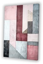 Motif géométrique aux couleurs pastel - Tableaux sur toile géométriques - Tableaux sur toile plans - Art abstrait - Décoration murale classique - Tableaux sur toile salon - Toile 40x60 cm