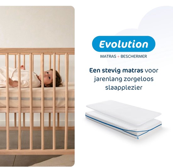 AeroSleep® Evolution 2-in-1 matraspakket: Babymatras + 3D matrasbeschermer - 140 x 70 cm