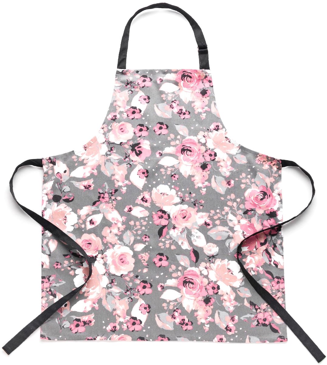 Ibenzoa® Stijlvol Katoenen Keukenschort met Bloemenmotief voor Optimaal Kookplezier