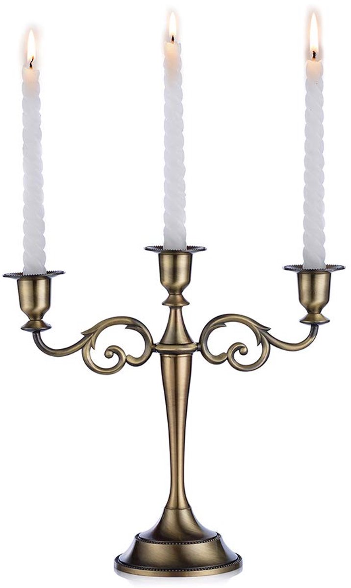 Ibenzoa Elegant Aluminium Kandelaar voor Tafeldecoratie en Sfeervolle Avonden goud