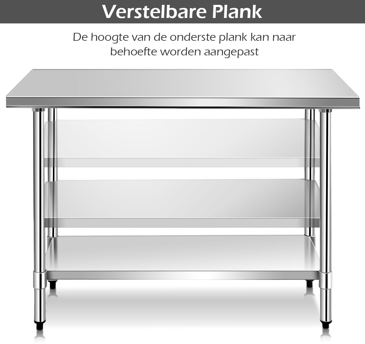 Werktafel Keukentafel Roestvrij Stalen Werktafel 910 X 450 X 855 Mm 180 Kg P 010681856020