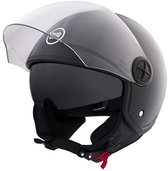 BHR 840 - Dual Shield - Casque Vespa - Zwart brillant - Taille XS - Hypoallergénique - Double visière - Casque moto, scooter et cyclomoteur