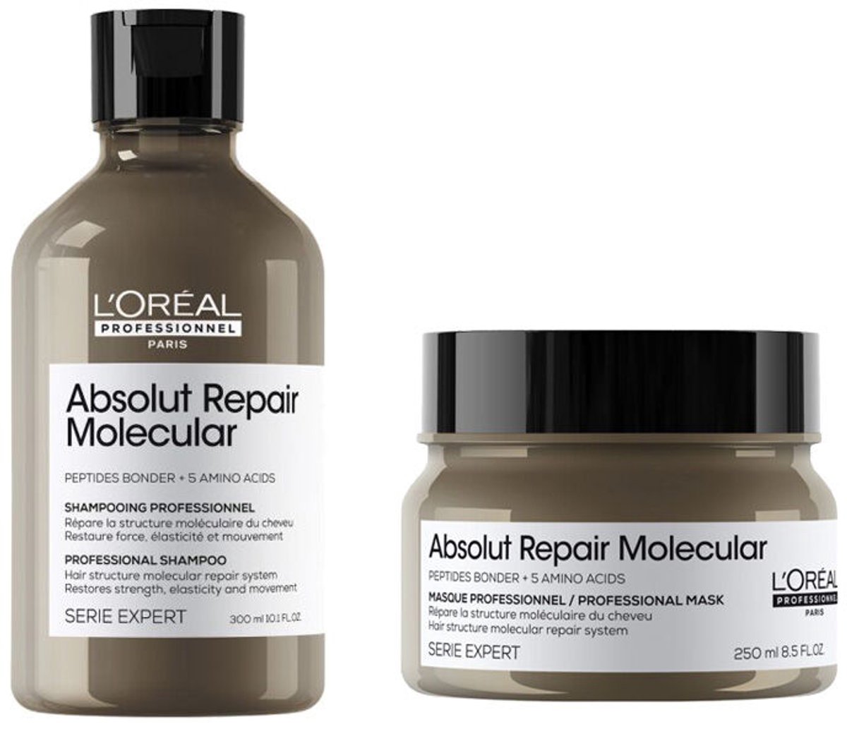 L'Oréal Professionnel Absolut Repair Molecular Shampoo 300ml + Rinse-off Masker 250ml
