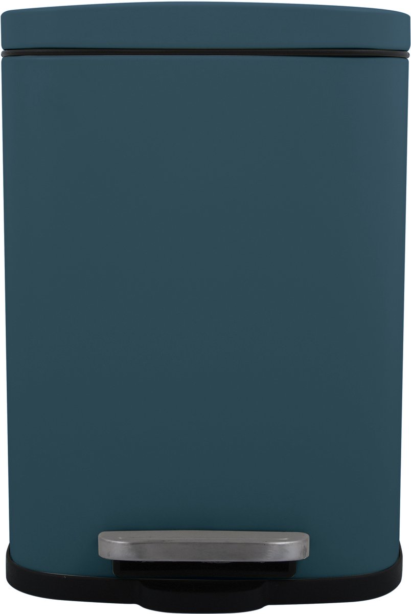 Goedkoopste Spirella Pedaalemmer Venice - petrol blauw - 5 liter - metaal - L21 x H30 cm - soft-close - toilet/badkamer