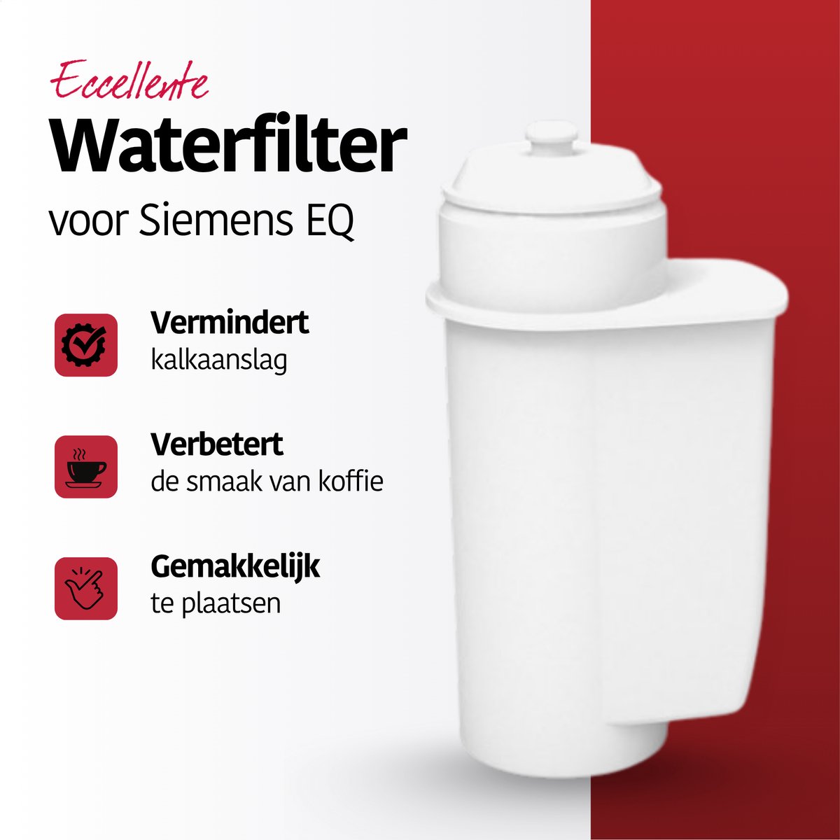 3x Eccellente Waterfilters voor Siemens EQ series - voor Koffiemachines - Intenza Waterfilter - 6 maanden gefilterd water - Eenvoudig geplaatst — afbeelding 6