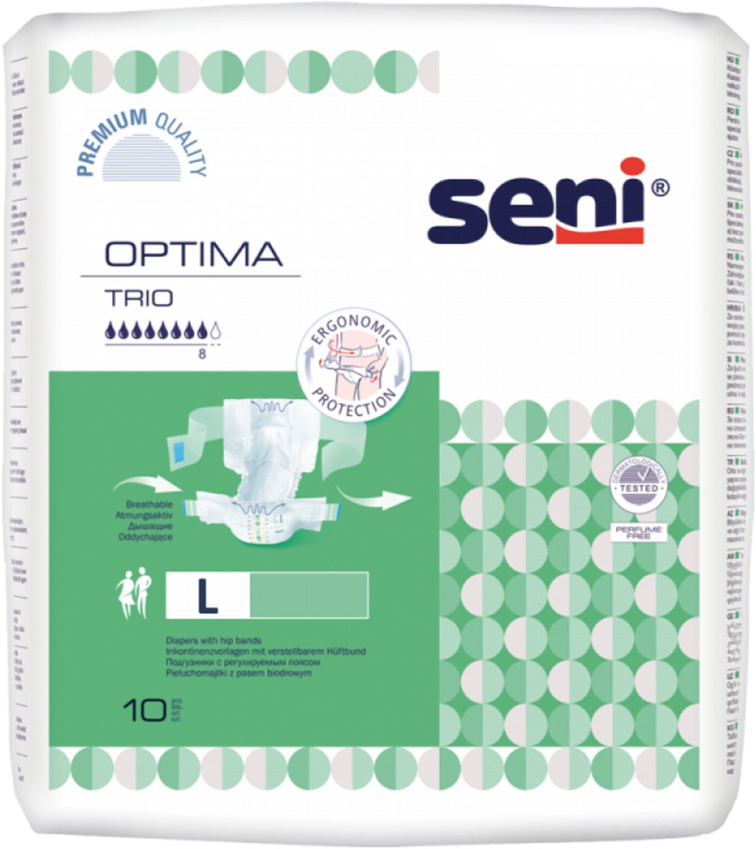 Seni Optima Trio Large - 12 paquets de 10 protections