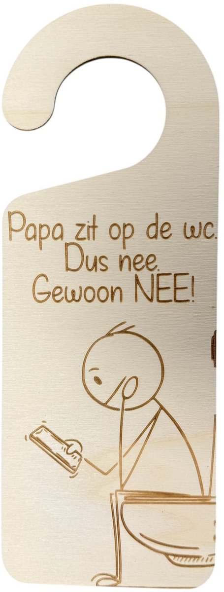 Papa zit op de WC - Deurhanger - Vaderdag - Vaderdag cadeau met tekst - Cadeau voor papa - Geschenk - Kado - Verjaardag - Vaderdag Cadeau - Vaderdag cadeautjes - Vaderdag kados - Vaderdag geschenk - Vaderdag cadeaupakket - Vaderdag pakket - Vaderdag