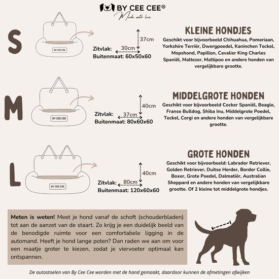 By Cee Cee Car Seat Dog Deluxe - Panier de voiture pour chien avec ceinture - Panier de voiture pour chien - Siège pour chien - Siège d'auto - Gris foncé