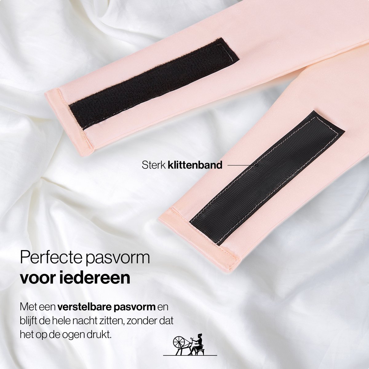 Dore & Rose - Slaapmasker - Oogmasker - Zijden Slaapmasker Voor Mannen en Vrouwen - Deep Sleep Mask - Eye Mask - Verduisterend - Wallen - Lichtroze - Nº 02 Morden Ruby — afbeelding 7