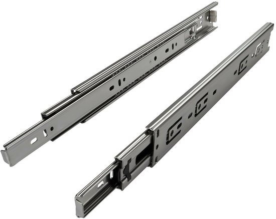 1 paire (2 pièces) de guides de tiroir entièrement extensibles KV1-45-H45-L500- NF Longueur 500 mm Capacité de charge 45 kg galvanisé de SOTECH