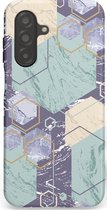 Casetastic hoesje geschikt voor Samsung Galaxy A26 - Dubbellaagse bescherming - Veerkracht - Fashion Case - Mintgroen Lavendel Crème