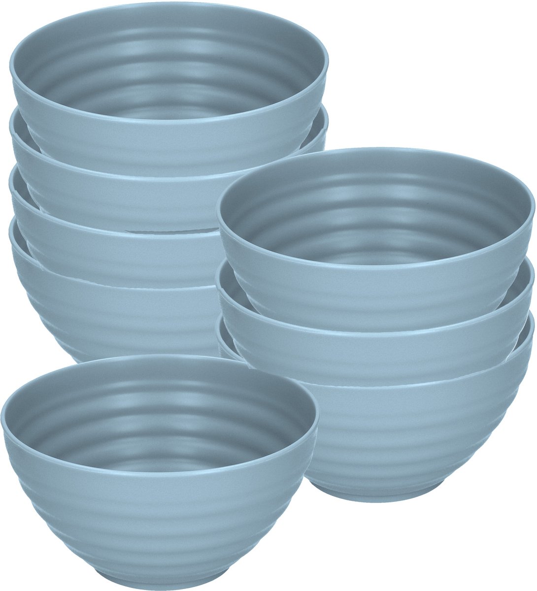 Plasticforte Soepkommen - 8x - D15 x H8 cm - blauw - kunststof - onbreekbaar - servies
