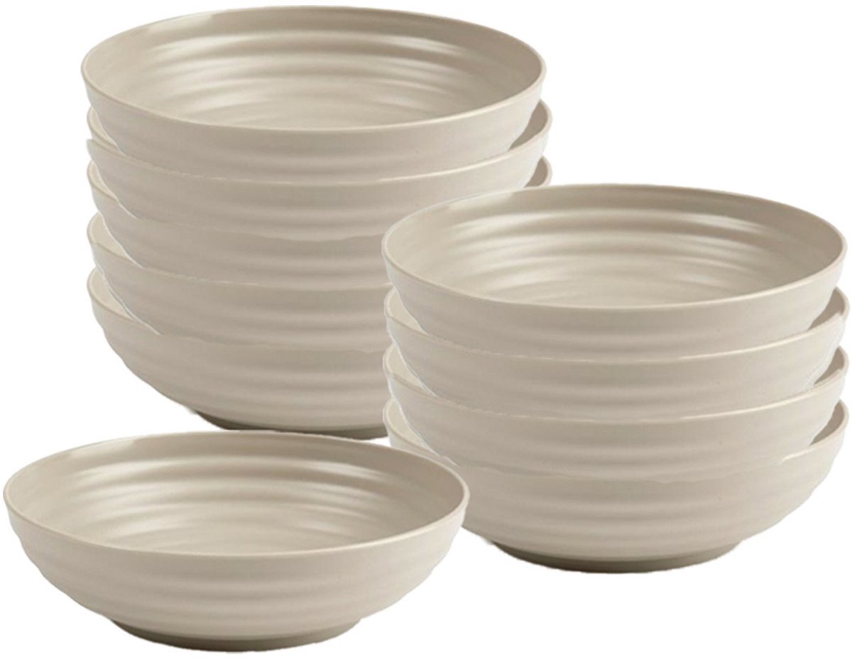 Plasticforte Soepkommen - 10x - D19 x H5.5 cm - taupe - kunststof - onbreekbaar - servies