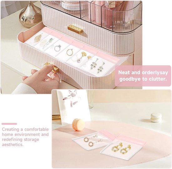 Sieraden Display Box, 7 Slots Ring Oorbellen Showcase Fluwelen Display Case Box Organizer Fluwelen Sieraden Lade Manchetknoop Opslag Showcase Helder Glazen Deksel (zwart
