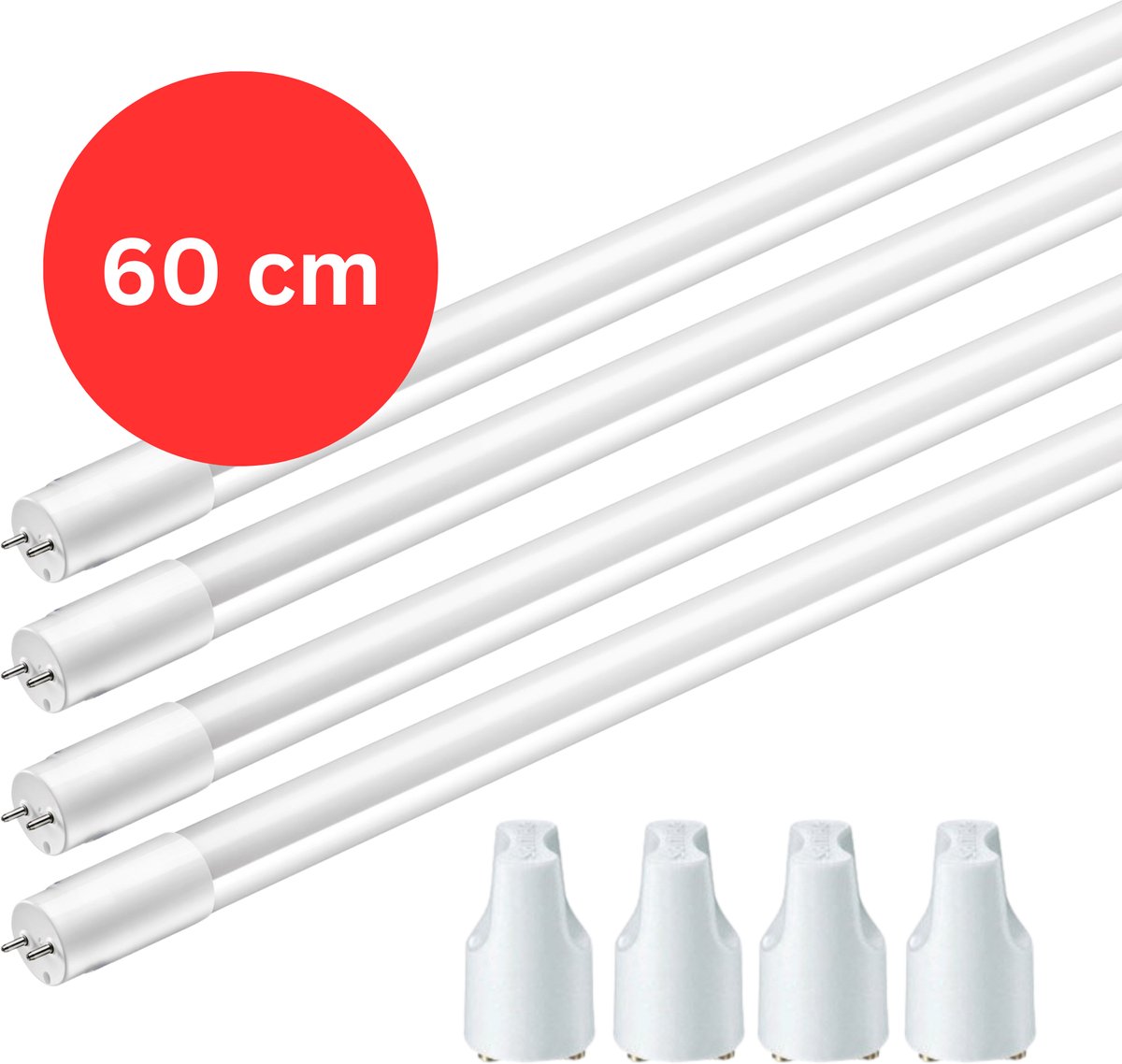 Prinos Premium LED TL buizen 60 cm - Universeel - T8 G13 840 - 9W/18W - 4PACK