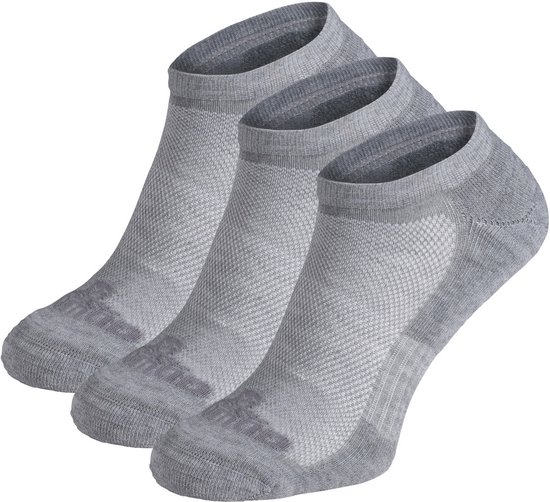 NOMAD® 3-Pack Footie Wandelsokken | 35/38 | Grijs | Lage Enkelsokken met Demping & Versteviging | Ademend & Sneldrogend | Hiking Sokken
