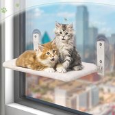 CHIWIN Opvouwbare Kattenhangmat voor Ramen – 52x30cm Kattenbed met Sterke Zuignappen – Kattenligplek Zonder Boren – Draagkracht tot 18kg – 360° Raamzitje – Afneembare & Wasbare Bekleding
