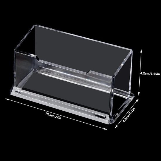 HEZONE Visitenkartenhalter für den Schreibtisch, transparentes Acryl